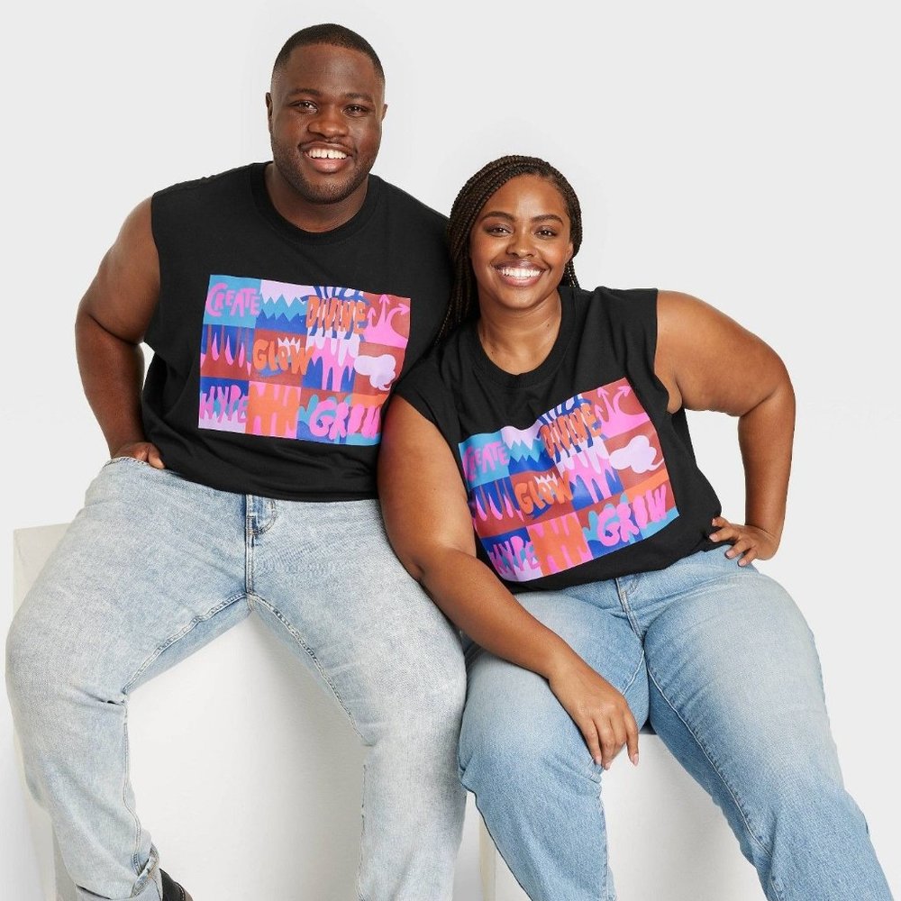 Black History Month Adult Plus Size Create Grid Tank Top - Black 3XB - Picture 1 of 7